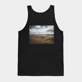 Aerial view of windmill against cloudy sky Tank Top